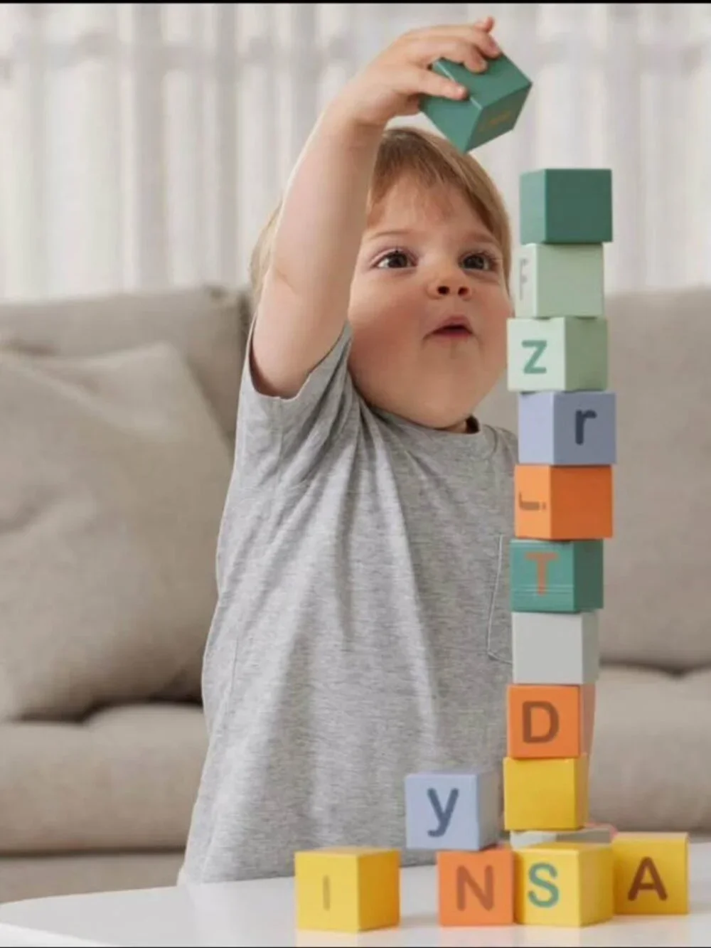Alphabet Blocks Wood Wooden NEW Christmas Gift Toddler Baby Kids Childs Toy Read